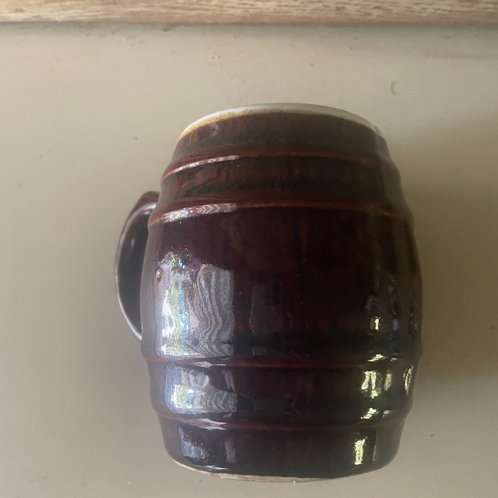 Vintage crock barrel mug